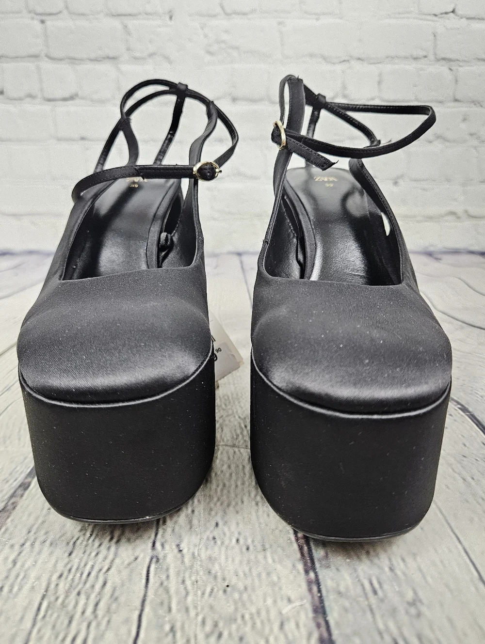 ZARA | platform closed toe ankle strap slingback high heels - Picture 4 of 15